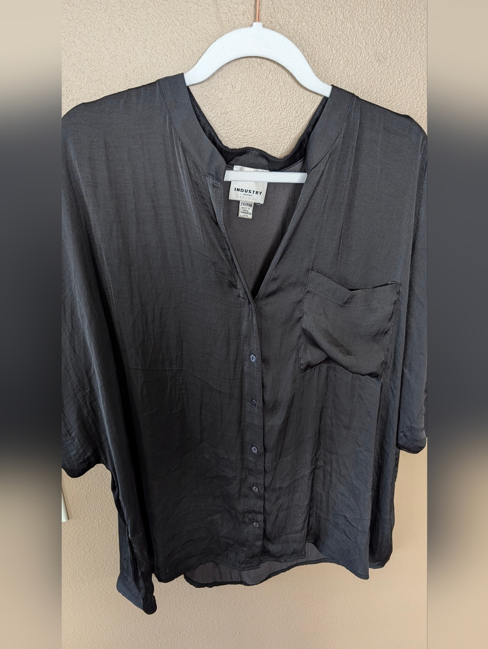 Industry Black Women's Button-Up Shirt Size 2x